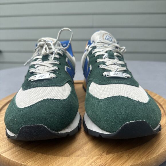 New Balance Green Suede Sneakers with Yellow and Blue Accents - Picture 3 of 9